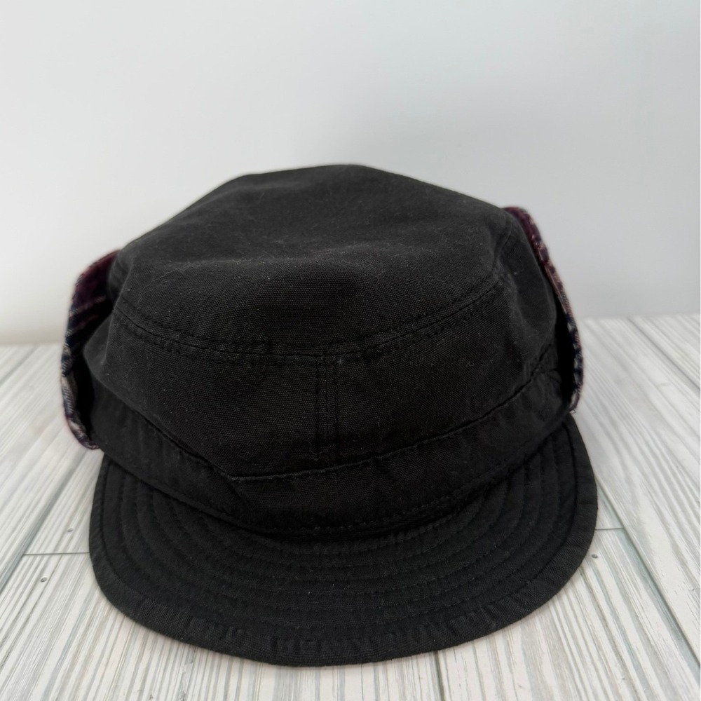 Vans Reversible Trenches Black Plaid Flannel Ear Flap Cap Women's Size SM NEW - Picture 11 of 15